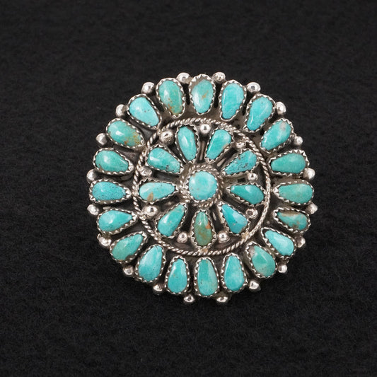 Eunise Wilson Turquoise & Sterling Silver Ring Size Adj.