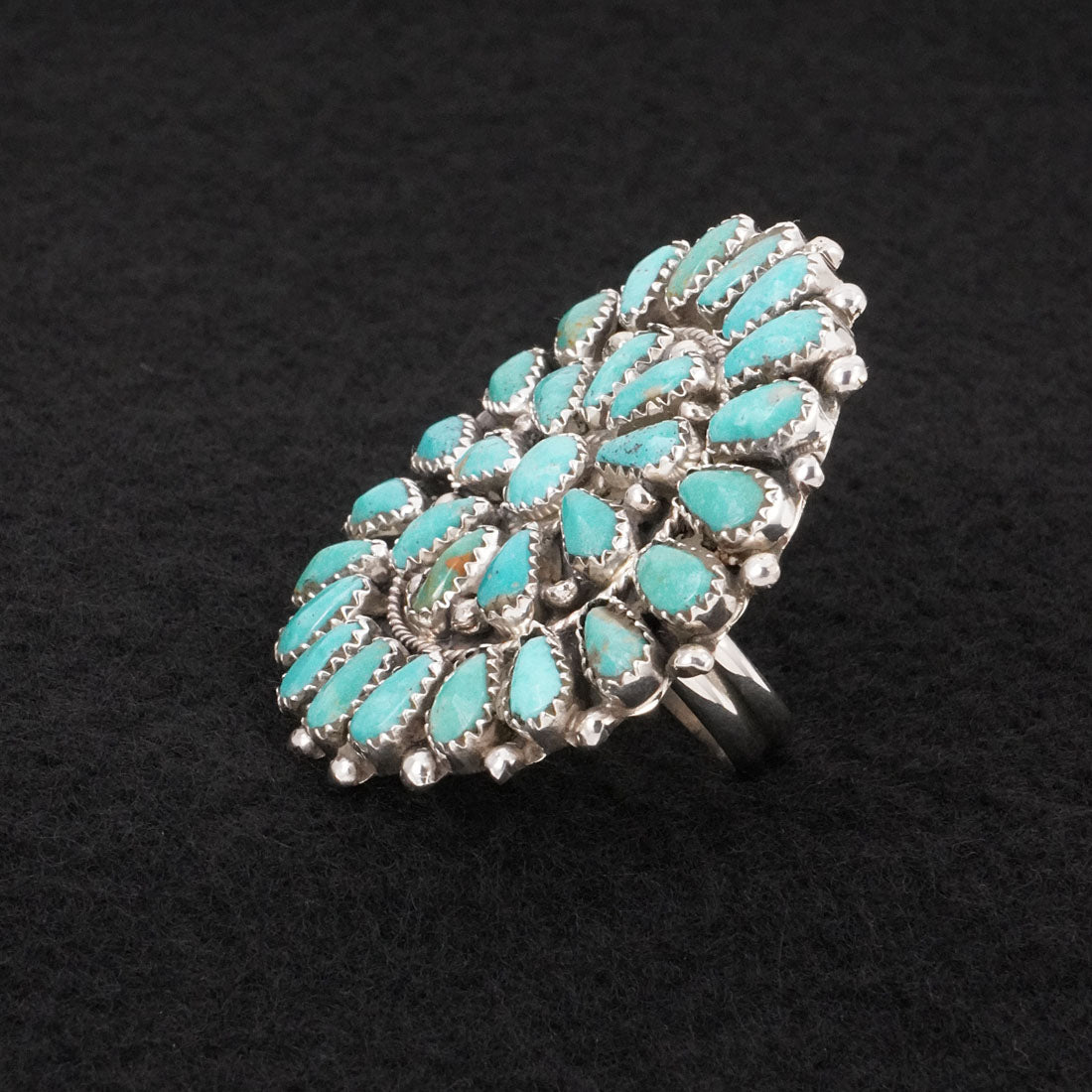Eunise Wilson Turquoise & Sterling Silver Ring Size Adj.