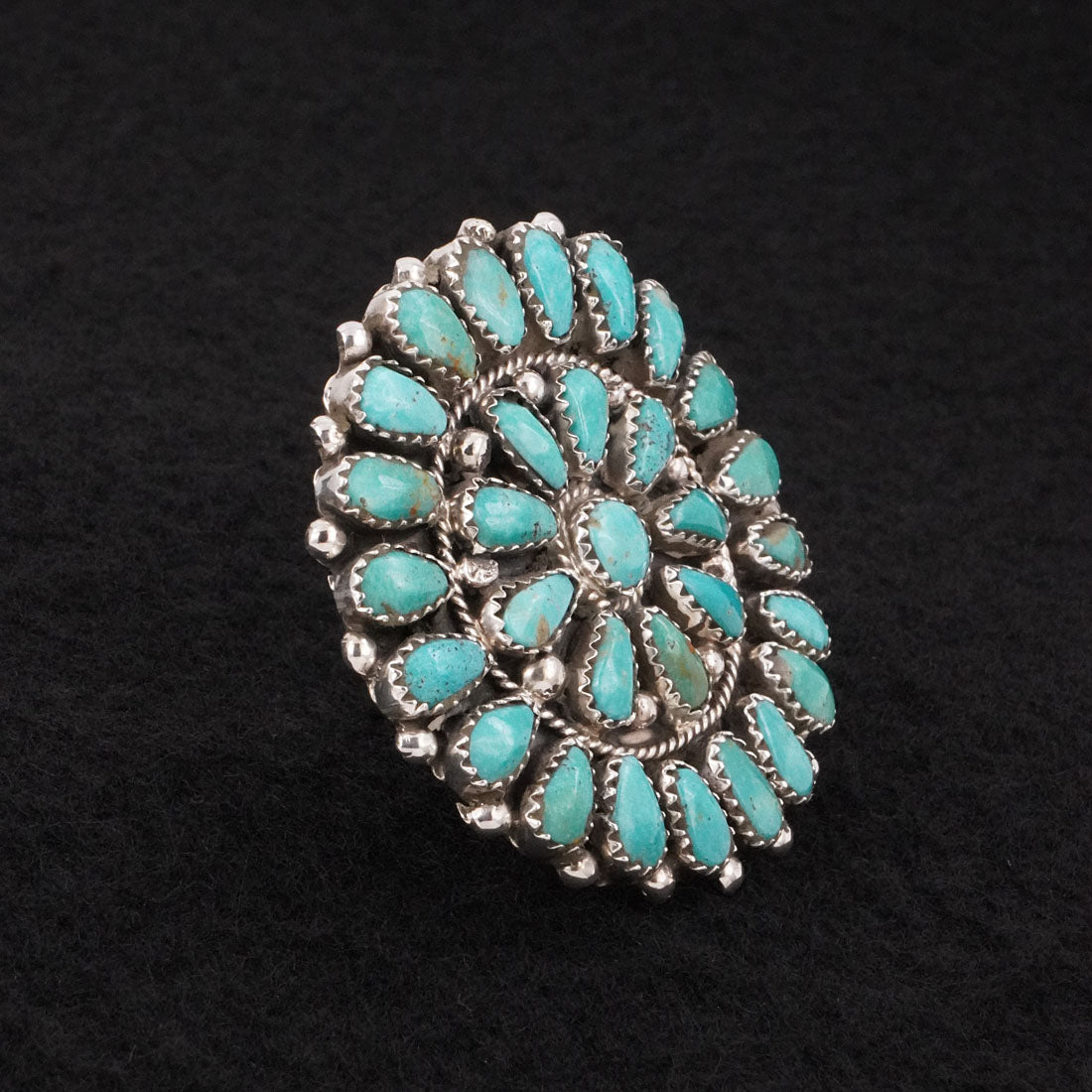 Eunise Wilson Turquoise & Sterling Silver Ring Size Adj.