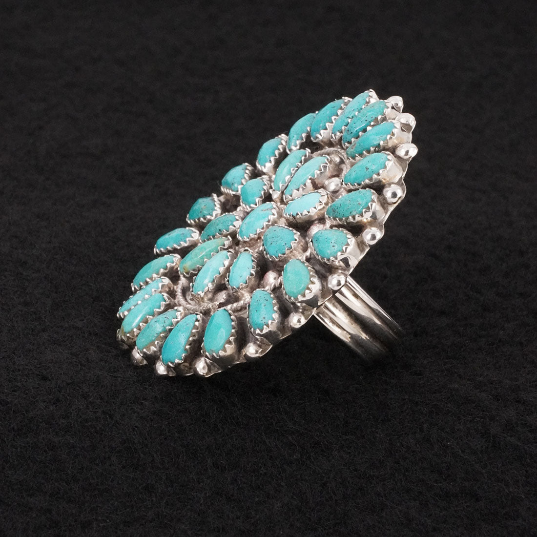 Eunise Wilson Turquoise & Sterling Silver Ring Size Adj.