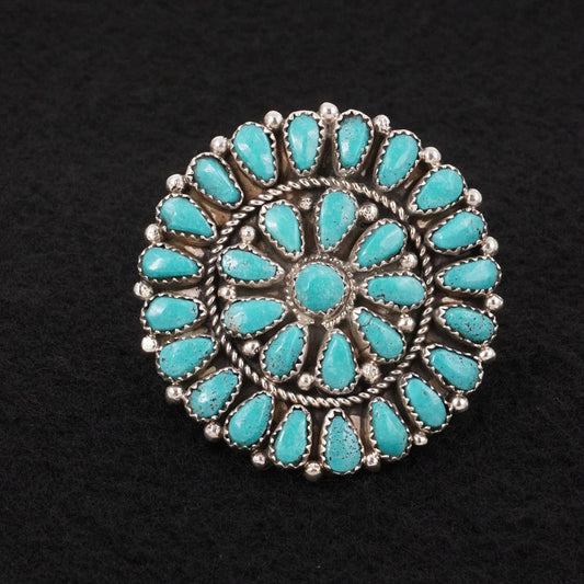 Eunise Wilson Turquoise & Sterling Silver Ring Size Adj.
