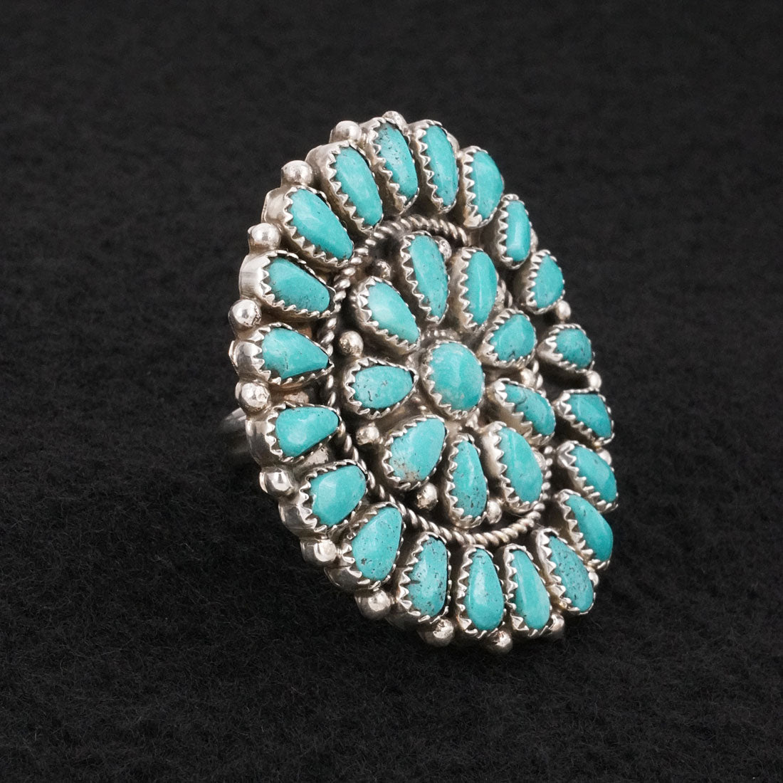 Eunise Wilson Turquoise & Sterling Silver Ring Size Adj.