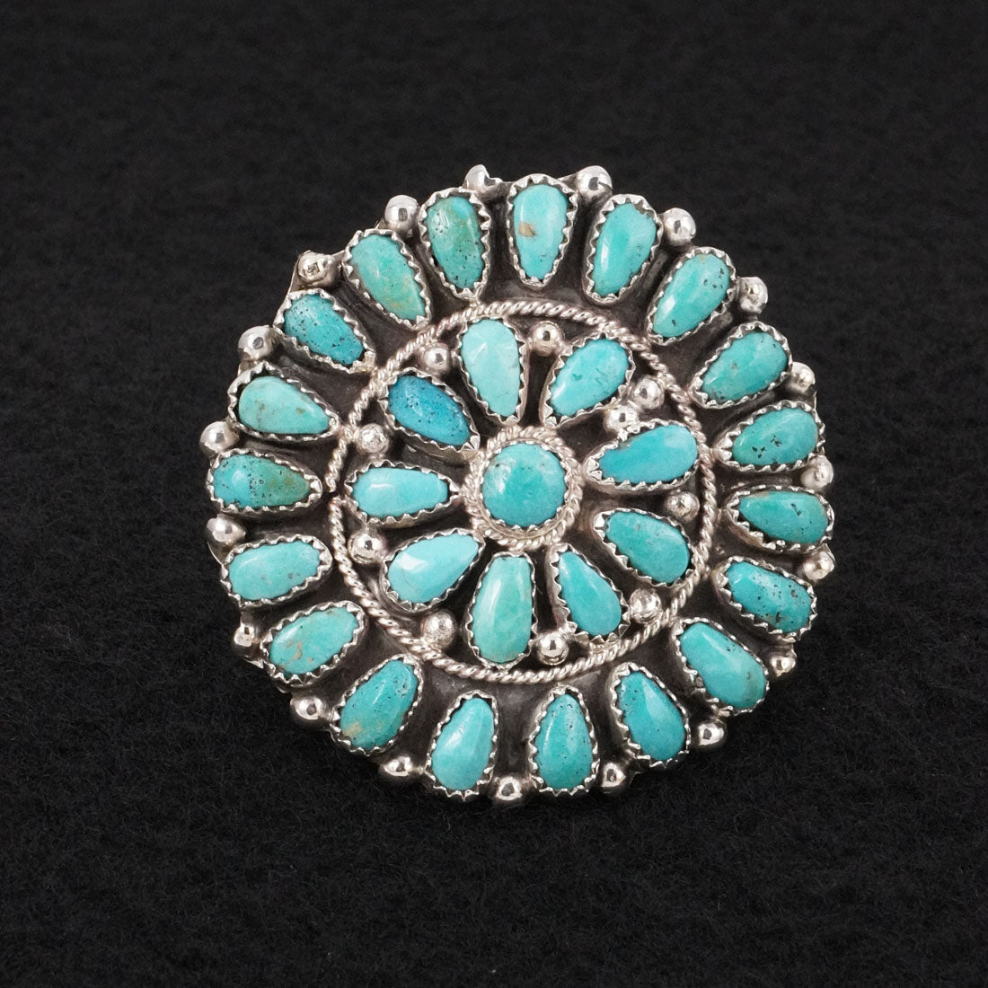 Eunise Wilson Turquoise & Sterling Silver Ring Size Adj.