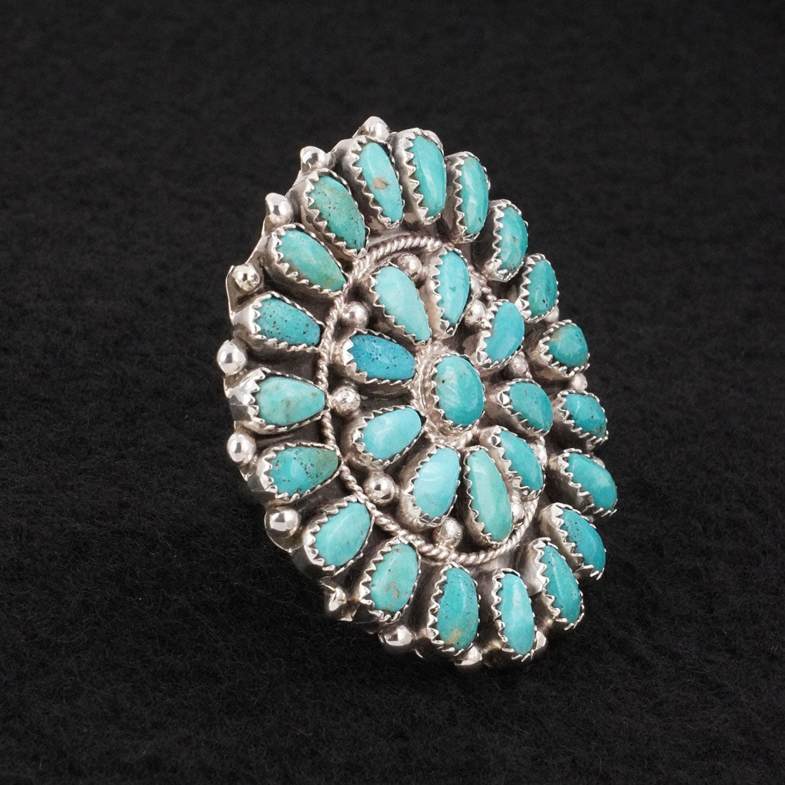 Eunise Wilson Turquoise & Sterling Silver Ring Size Adj.