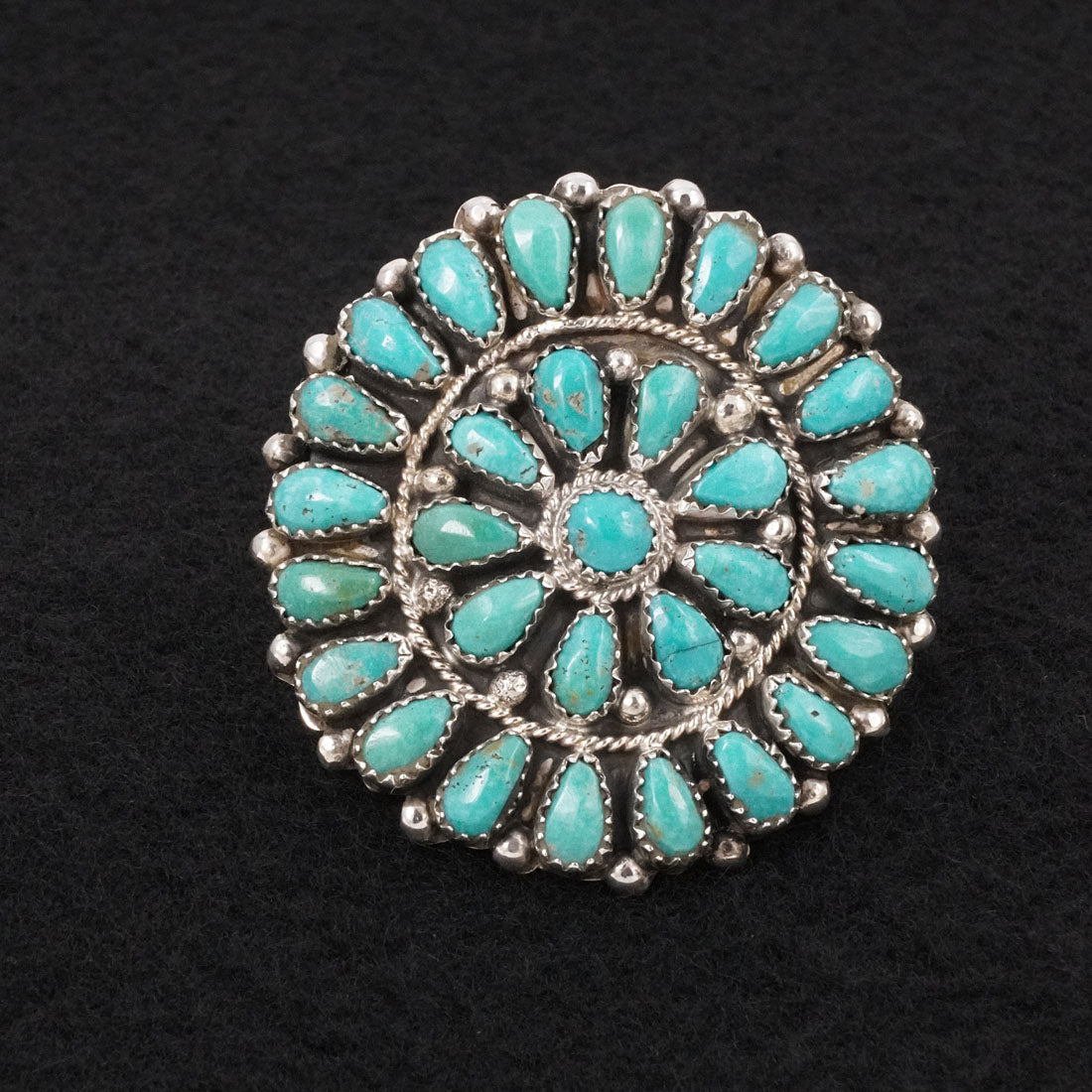 Eunise Wilson Turquoise & Sterling Silver Ring Size Adj.