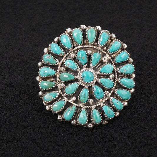 Eunise Wilson Turquoise & Sterling Silver Ring Size Adj.