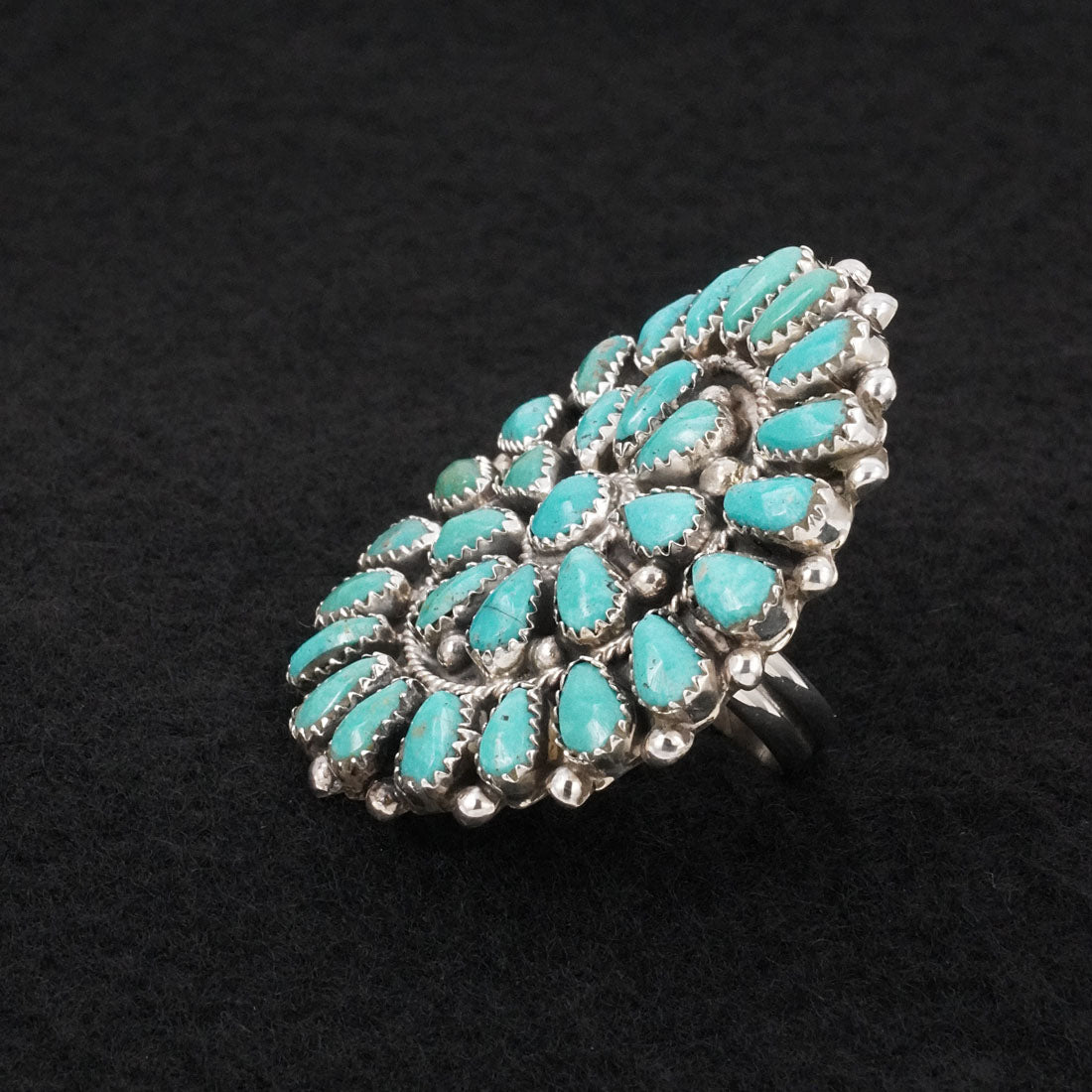 Eunise Wilson Turquoise & Sterling Silver Ring Size Adj.