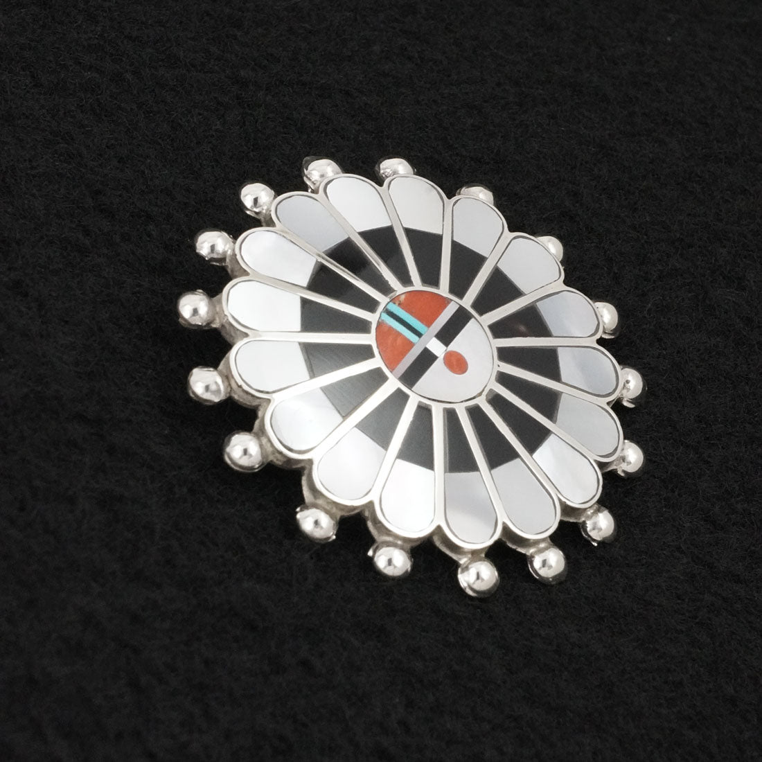 April Unkestine Multi-Stone & Sterling Silver Pendant/Pin
