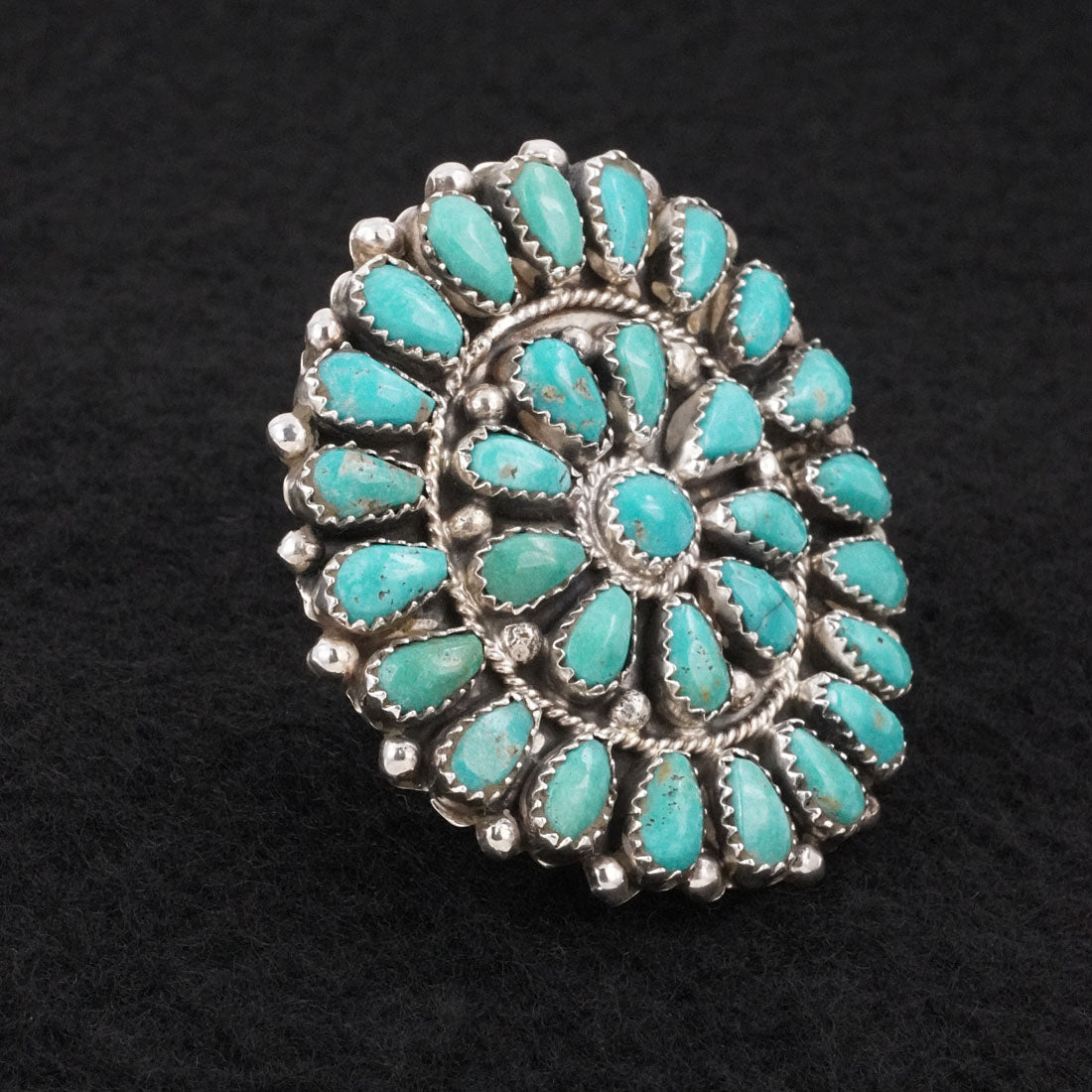 Eunise Wilson Turquoise & Sterling Silver Ring Size Adj.