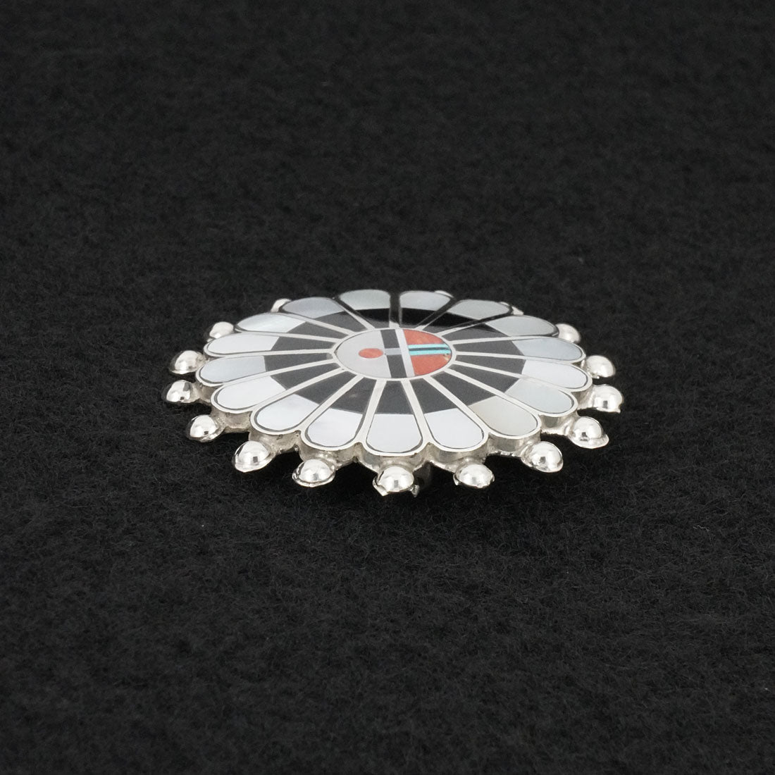 April Unkestine Multi-Stone & Sterling Silver Pendant/Pin