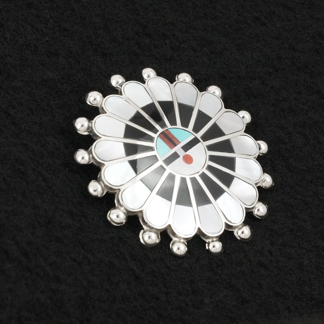 April Unkestine Multi-Stone & Sterling Silver Pendant/Pin