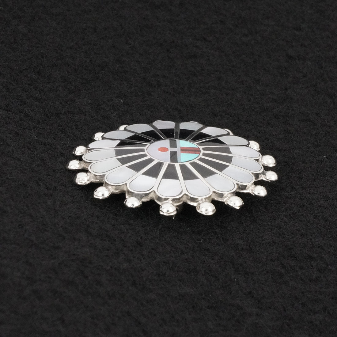 April Unkestine Multi-Stone & Sterling Silver Pendant/Pin