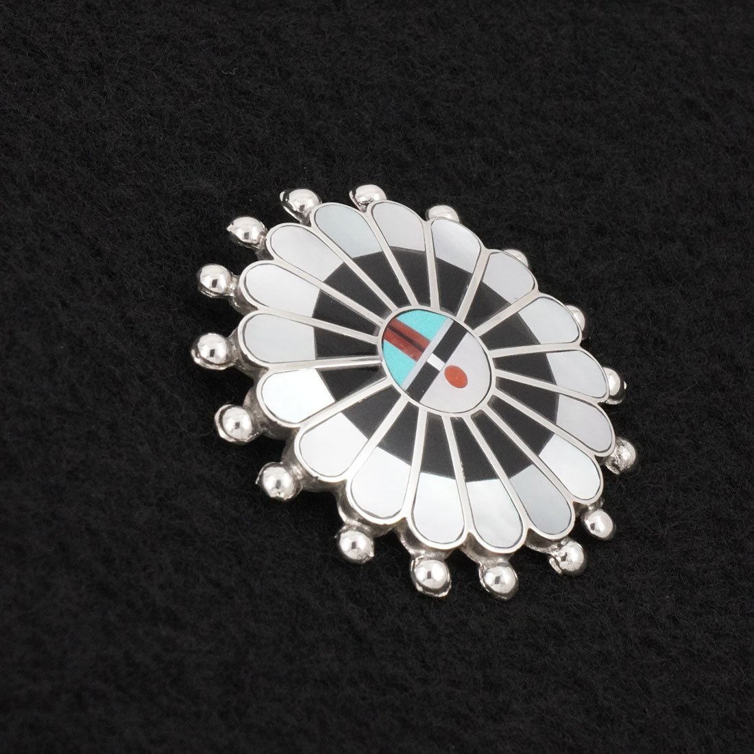 April Unkestine Multi-Stone & Sterling Silver Pendant/Pin