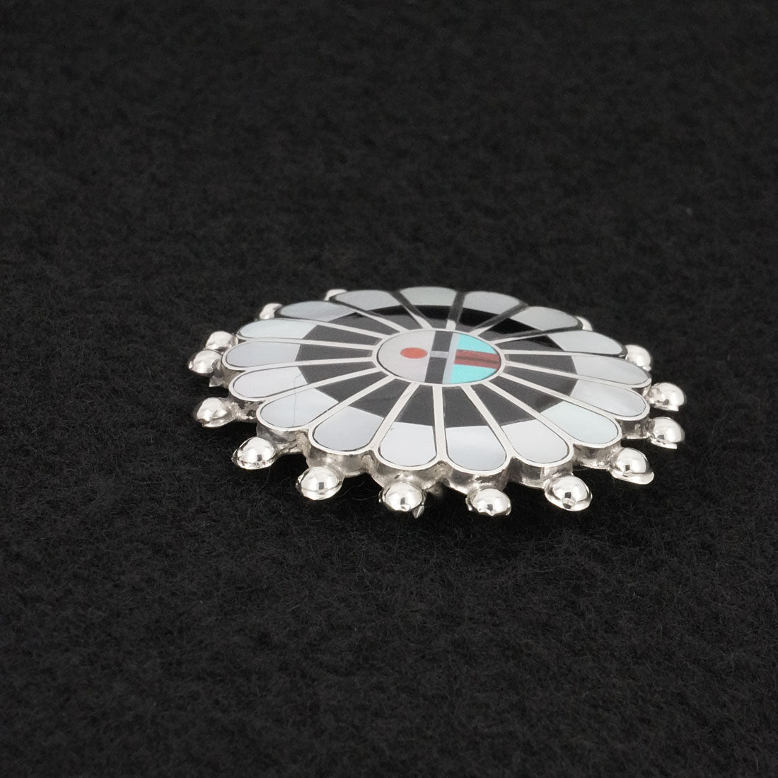 April Unkestine Multi-Stone & Sterling Silver Pendant/Pin