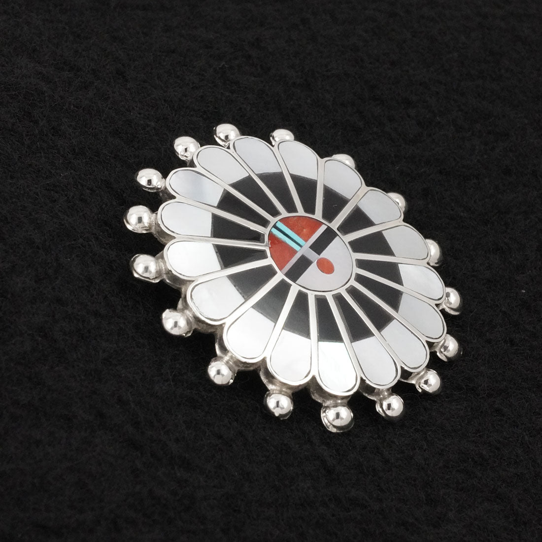 April Unkestine Multi-Stone & Sterling Silver Pendant/Pin