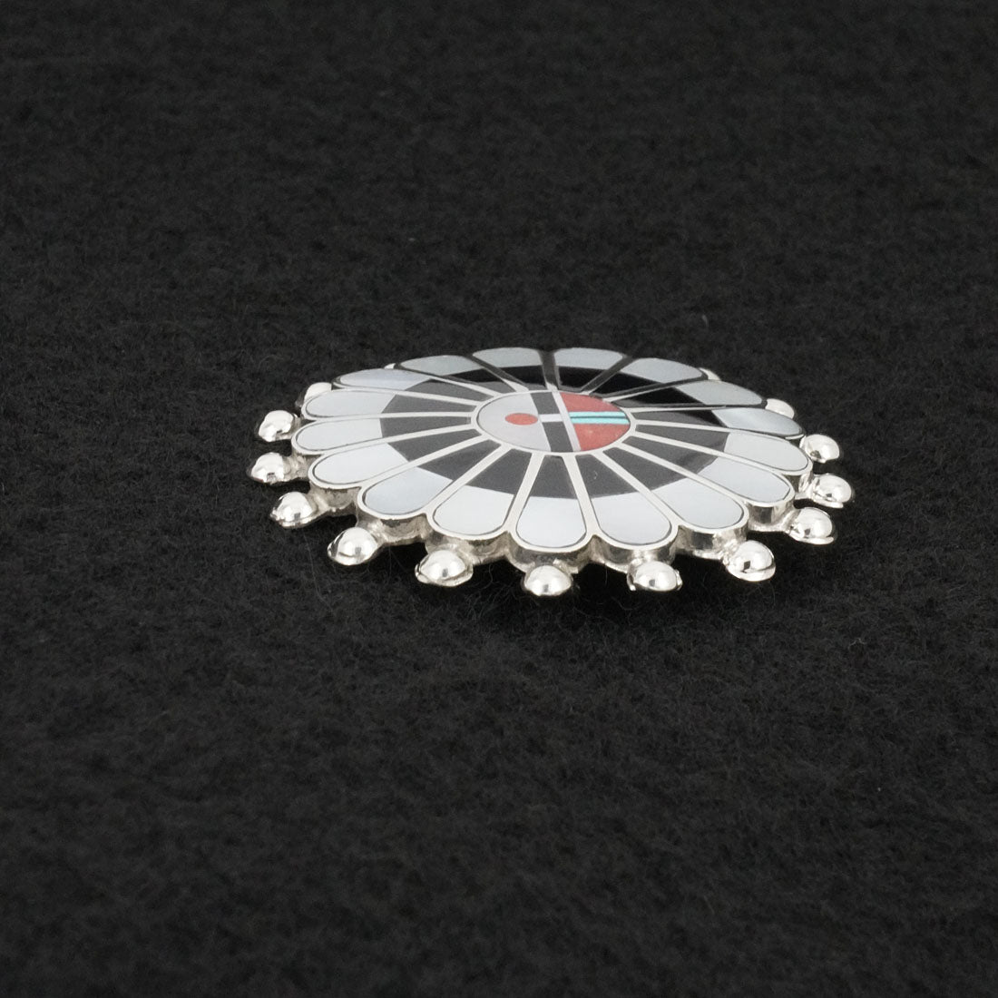 April Unkestine Multi-Stone & Sterling Silver Pendant/Pin