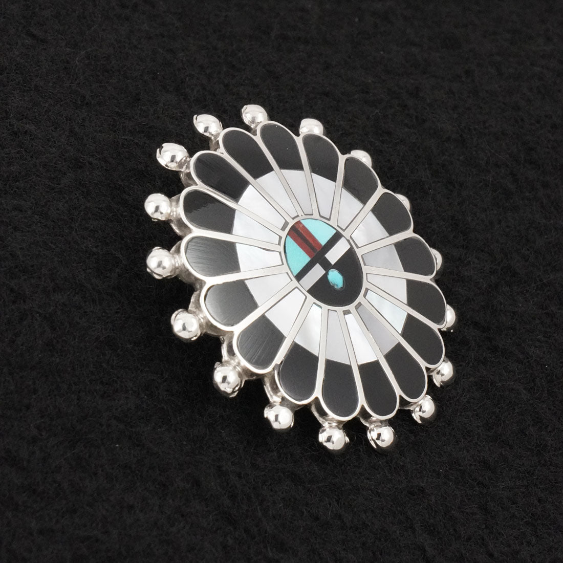 April Unkestine Multi-Stone & Sterling Silver Pendant/Pin