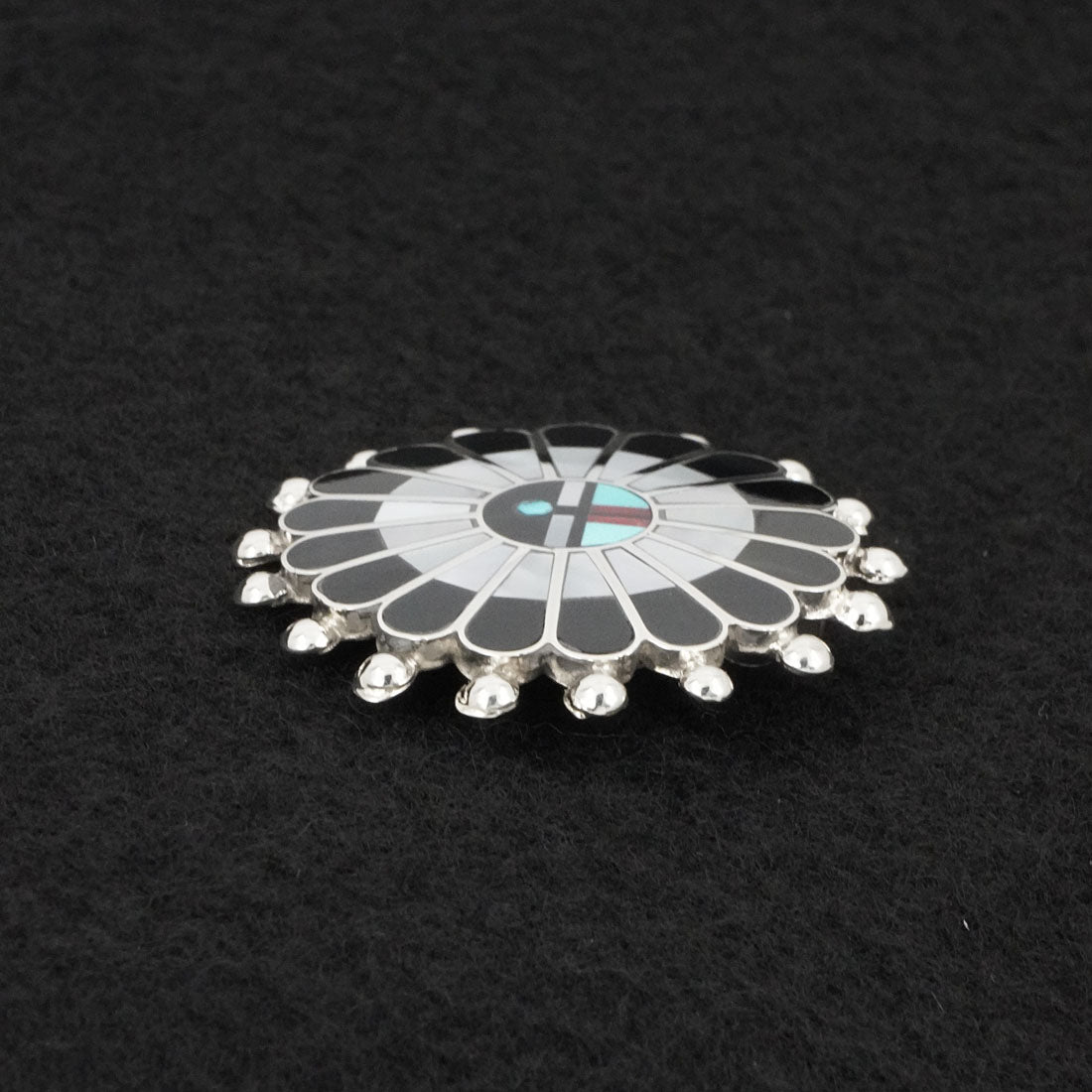 April Unkestine Multi-Stone & Sterling Silver Pendant/Pin