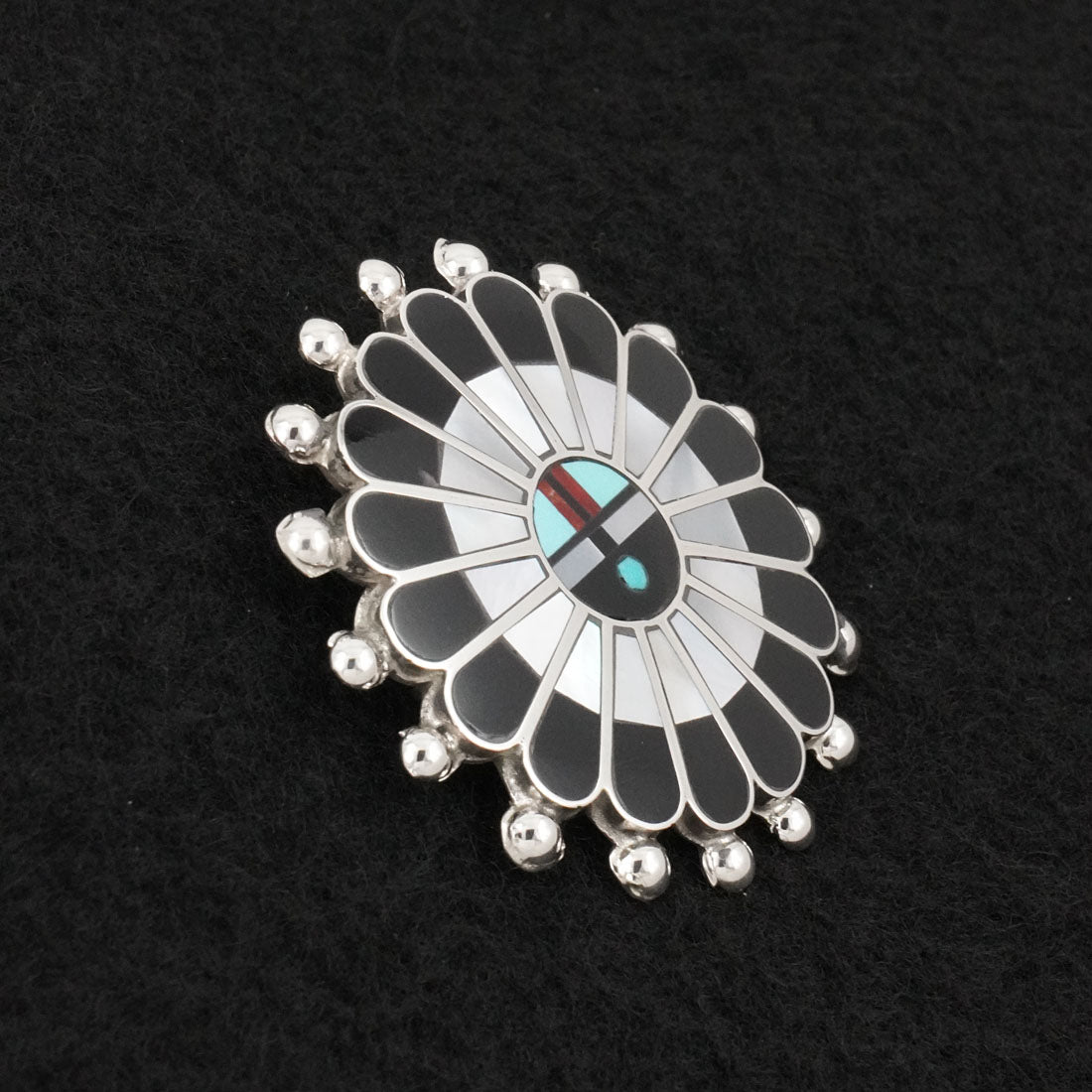 April Unkestine Multi-Stone & Sterling Silver Pendant/Pin