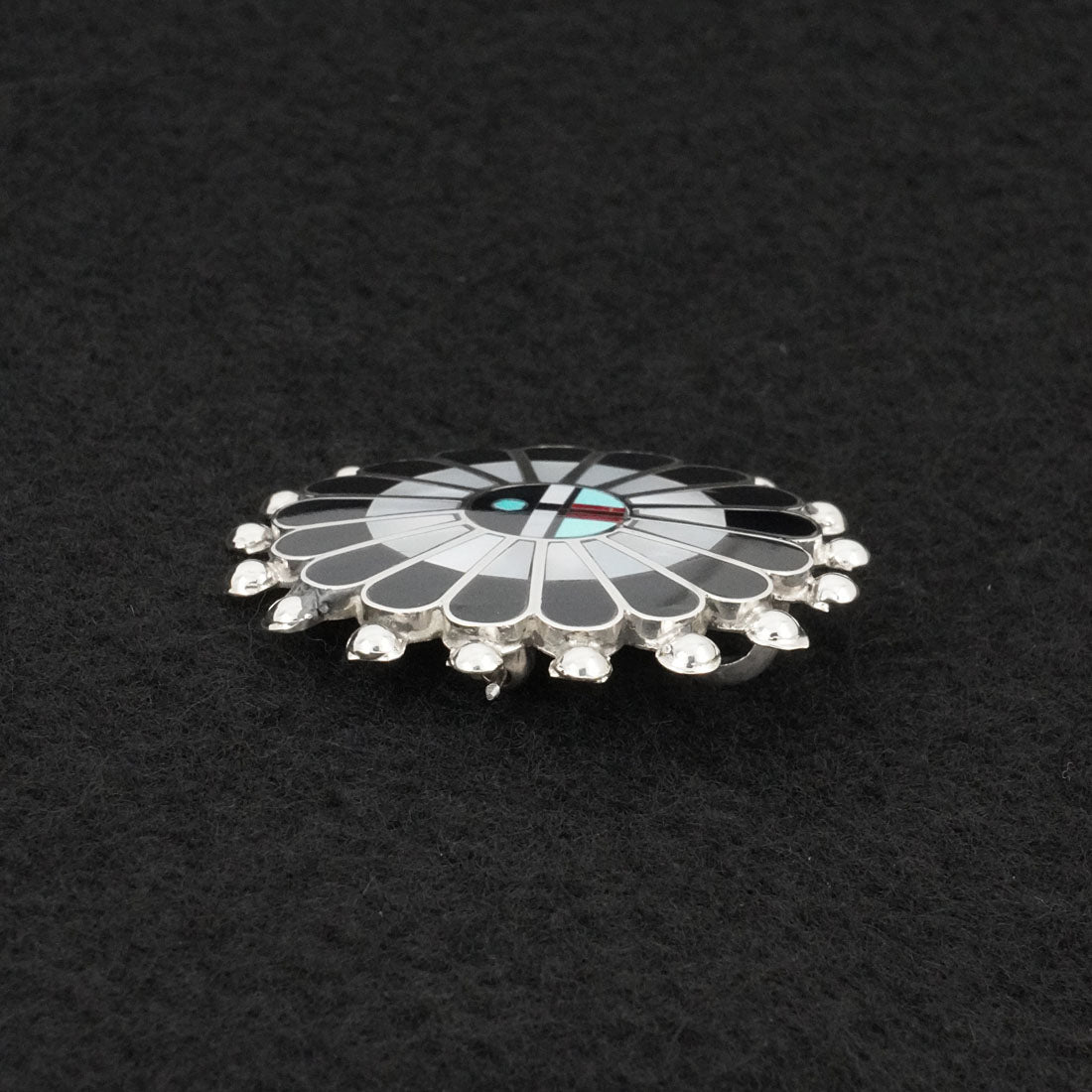 April Unkestine Multi-Stone & Sterling Silver Pendant/Pin