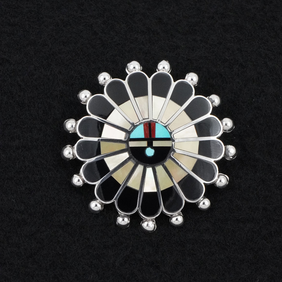 April Unkestine Multi-Stone & Sterling Silver Pendant/Pin