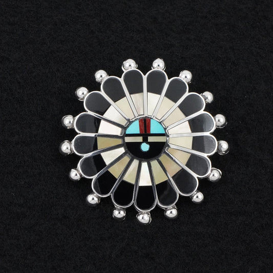 April Unkestine Multi-Stone & Sterling Silver Pendant/Pin