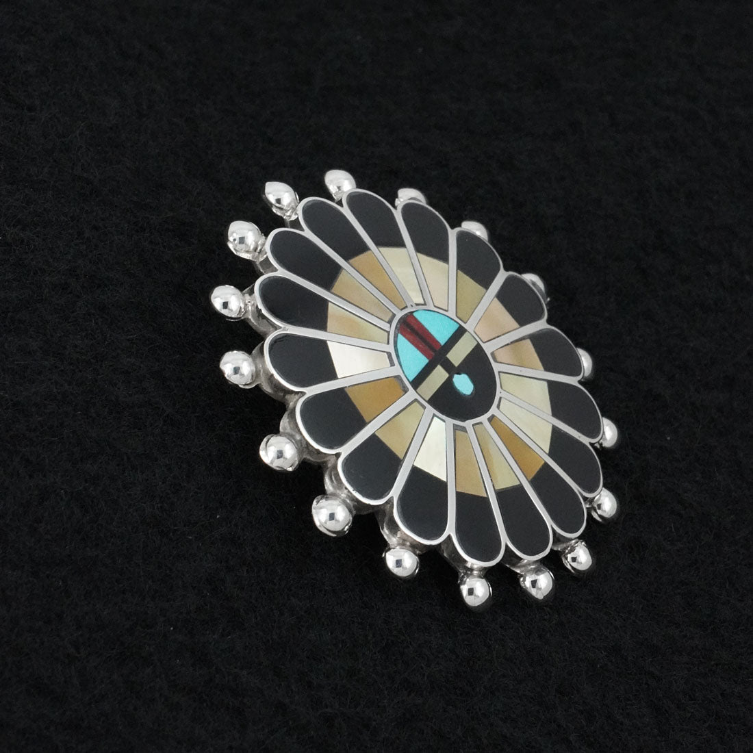 April Unkestine Multi-Stone & Sterling Silver Pendant/Pin