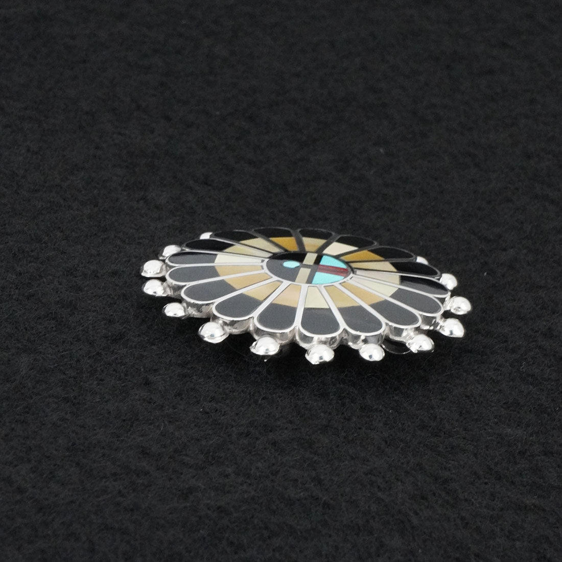 April Unkestine Multi-Stone & Sterling Silver Pendant/Pin