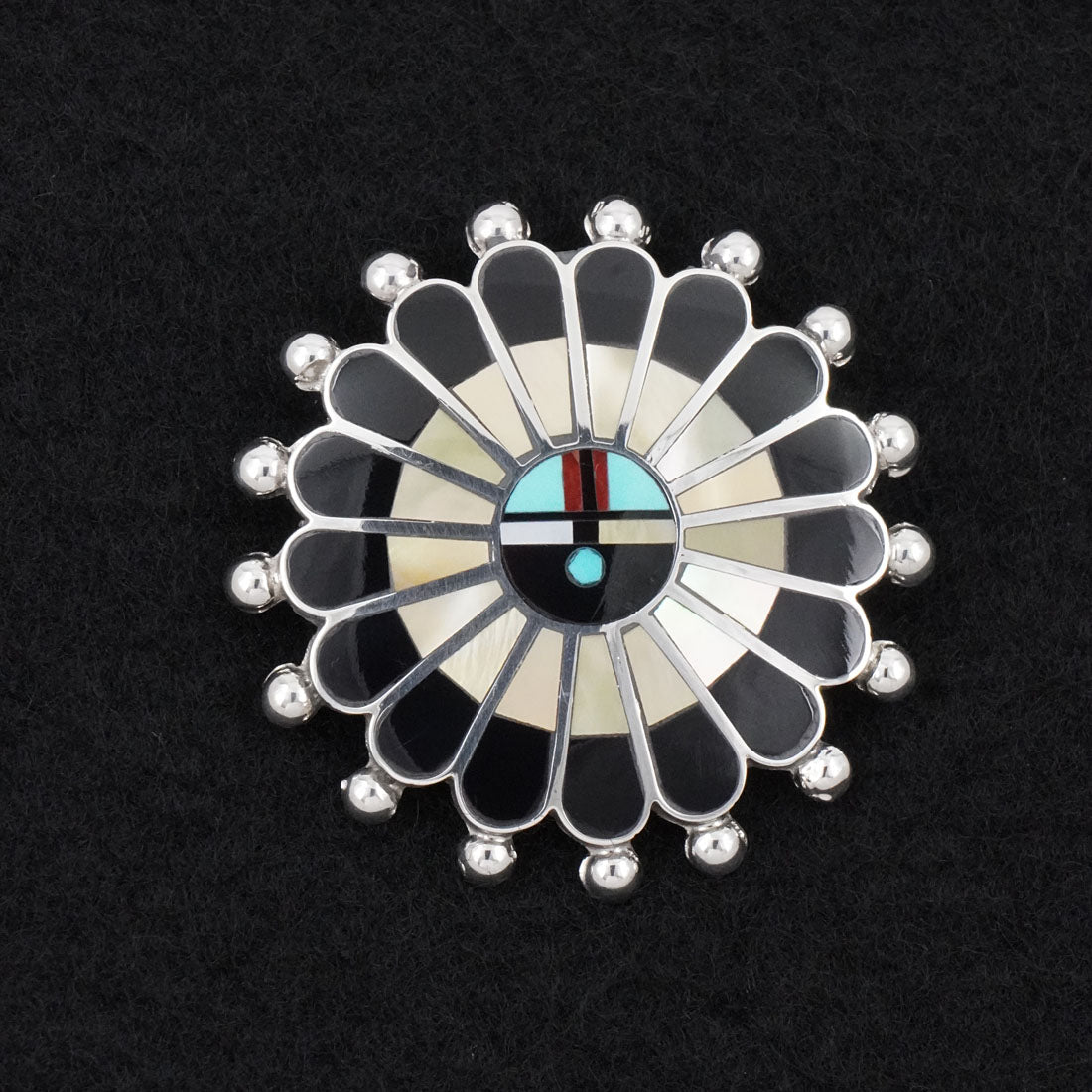 April Unkestine Multi-Stone & Sterling Silver Pendant/Pin