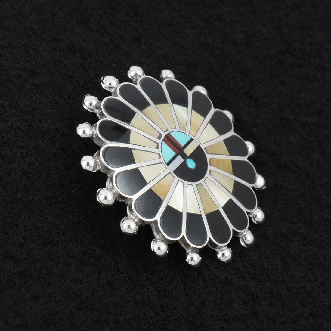 April Unkestine Multi-Stone & Sterling Silver Pendant/Pin