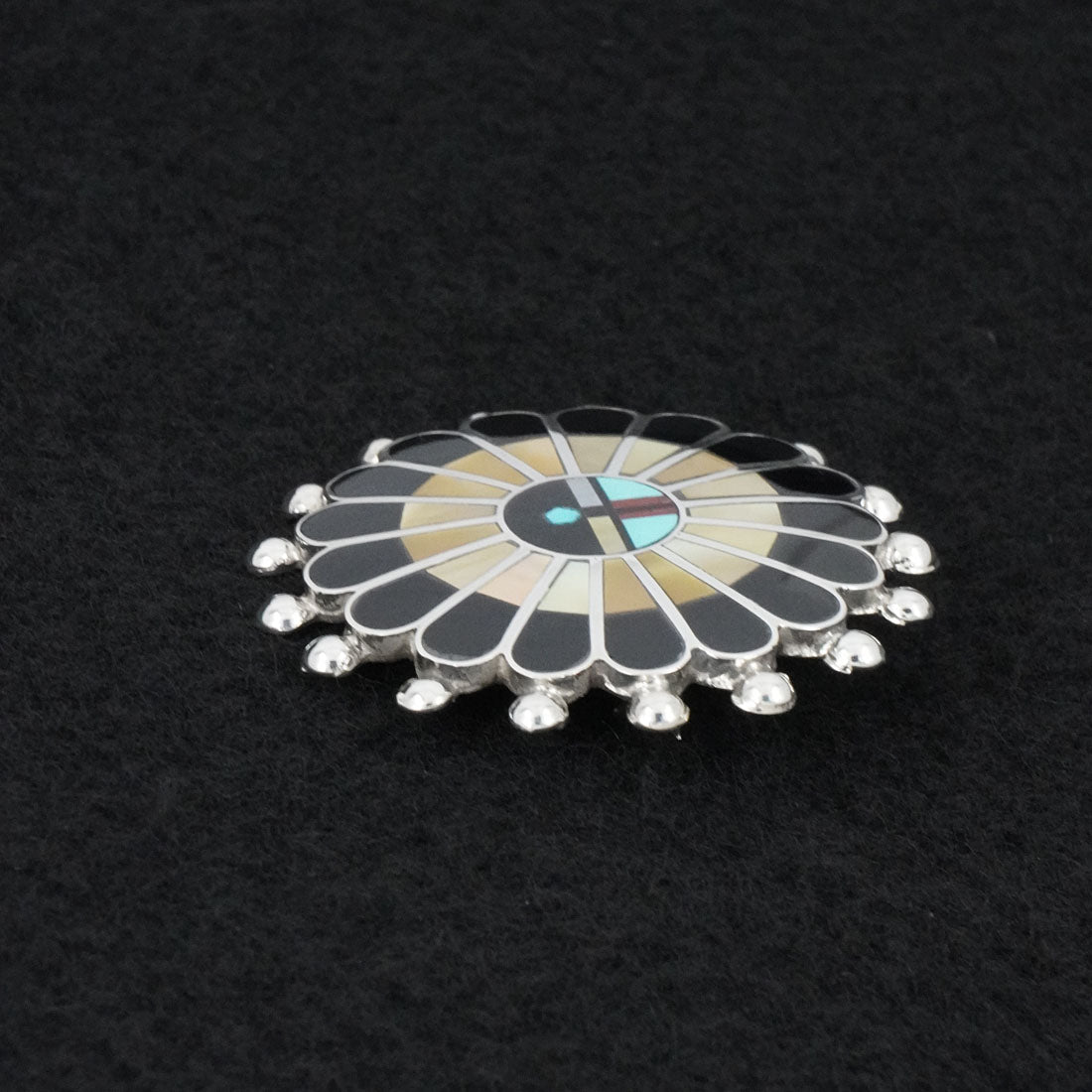April Unkestine Multi-Stone & Sterling Silver Pendant/Pin