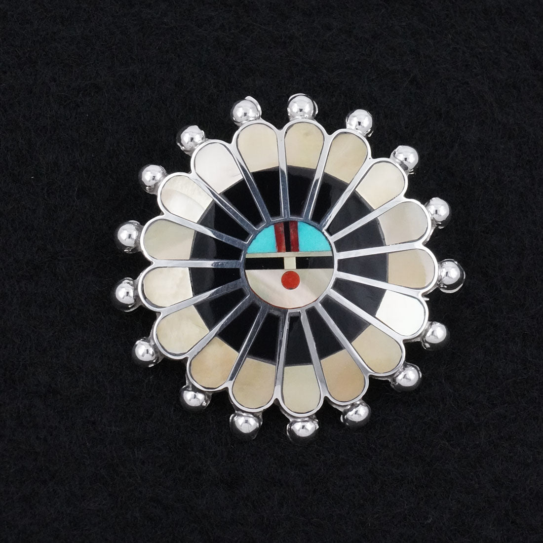 April Unkestine Multi-Stone & Sterling Silver Pendant/Pin