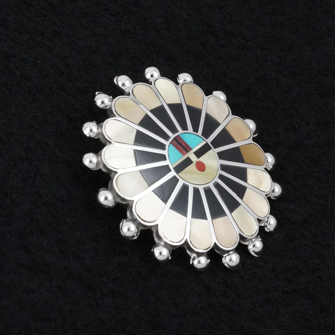 April Unkestine Multi-Stone & Sterling Silver Pendant/Pin