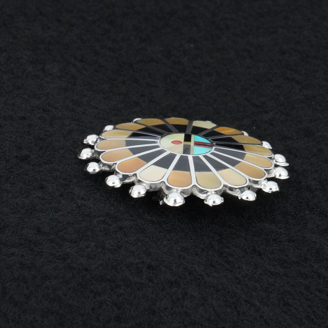April Unkestine Multi-Stone & Sterling Silver Pendant/Pin