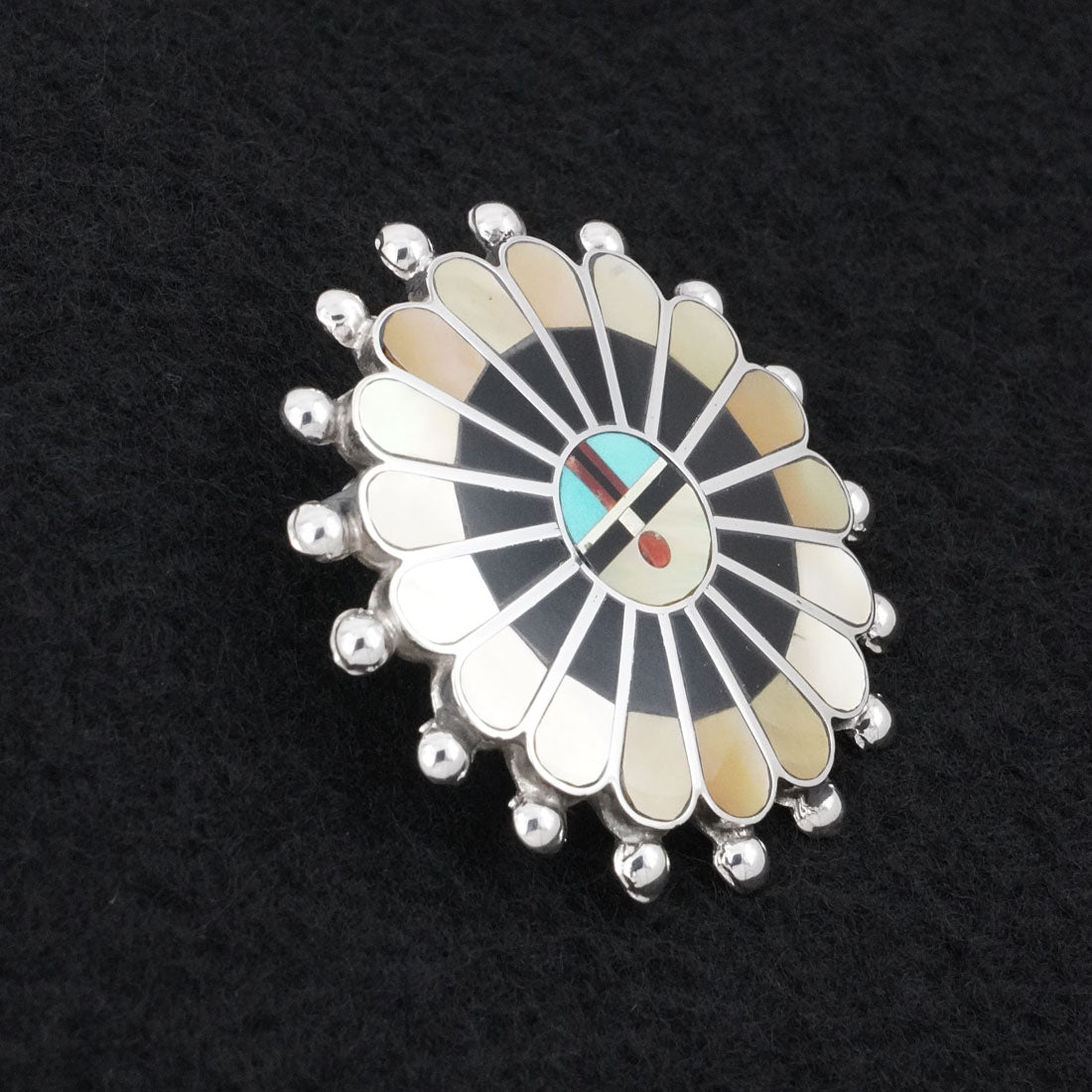 April Unkestine Multi-Stone & Sterling Silver Pendant/Pin