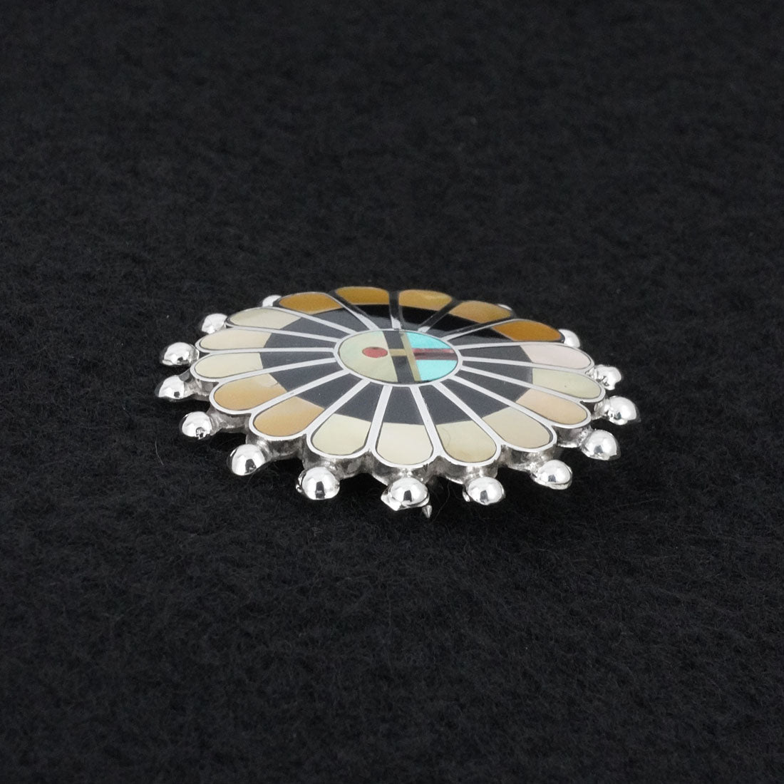 April Unkestine Multi-Stone & Sterling Silver Pendant/Pin
