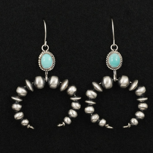 Rena Begay Turquoise & Sterling Silver Navajo Pearl Earrings