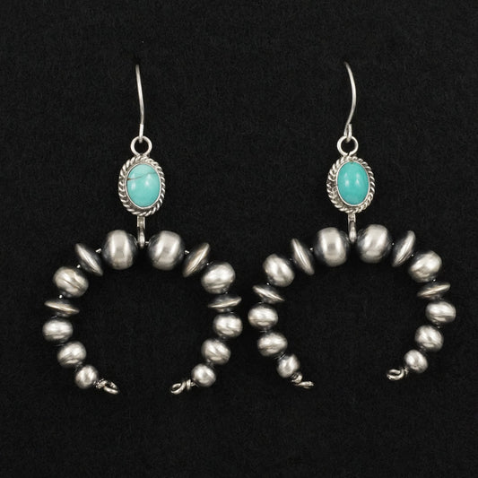 Rena Begay Turquoise & Sterling Silver Navajo Pearl Earrings