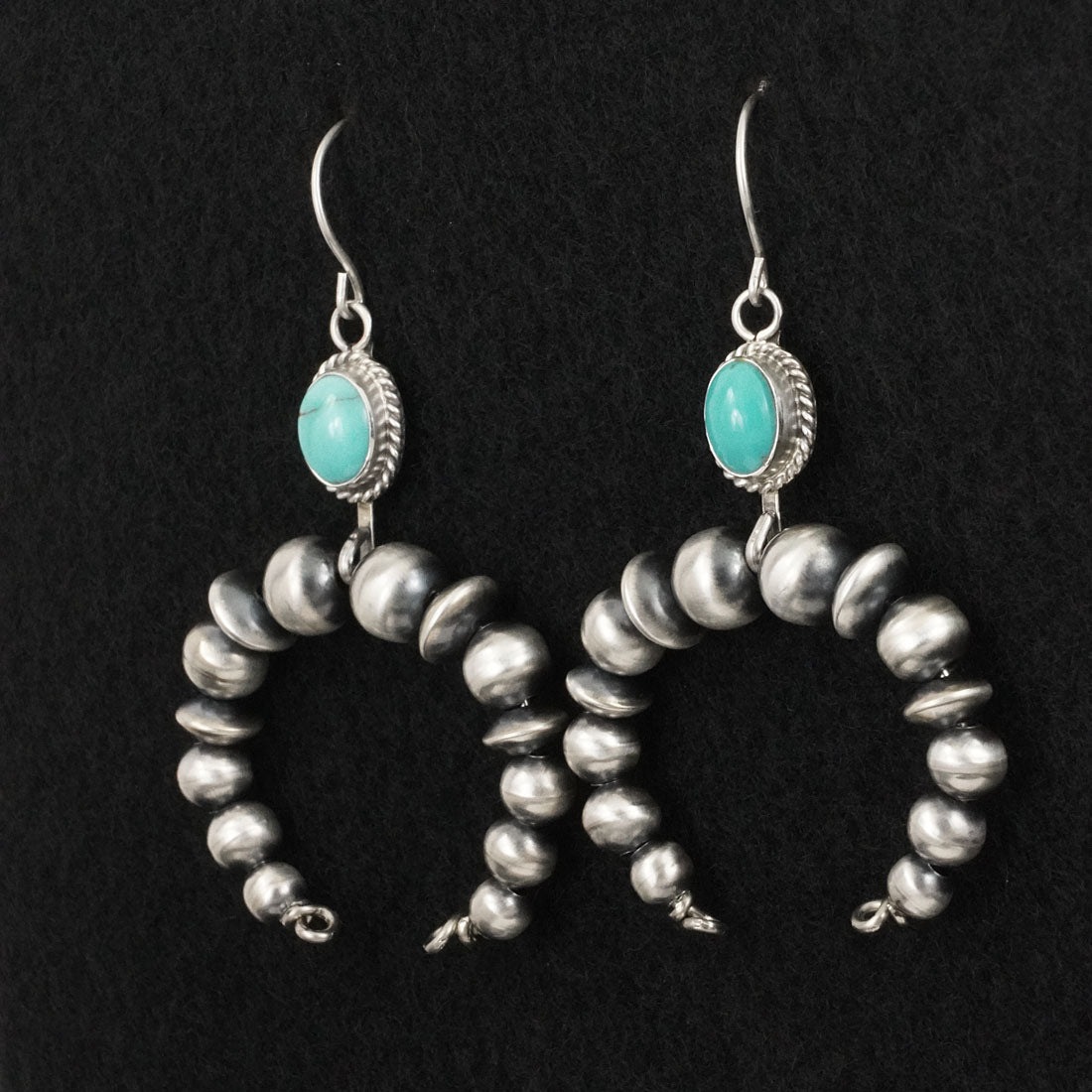 Rena Begay Turquoise & Sterling Silver Navajo Pearl Earrings