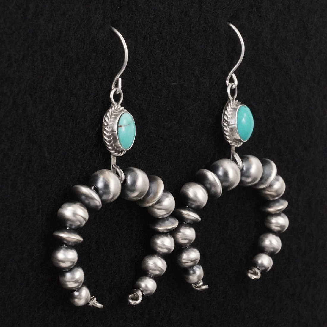 Rena Begay Turquoise & Sterling Silver Navajo Pearl Earrings