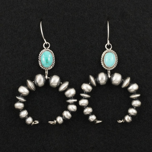 Rena Begay Turquoise & Sterling Silver Navajo Pearl Earrings
