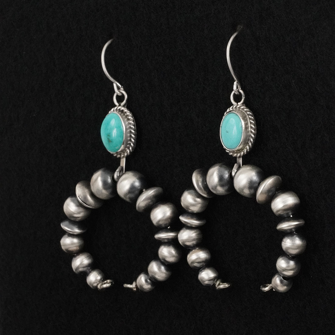 Rena Begay Turquoise & Sterling Silver Navajo Pearl Earrings