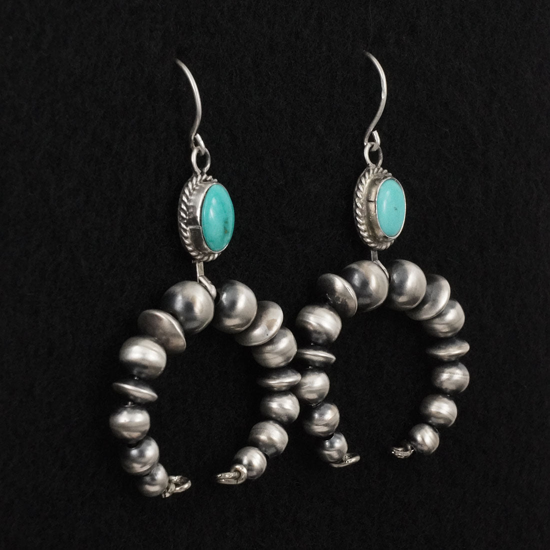 Rena Begay Turquoise & Sterling Silver Navajo Pearl Earrings