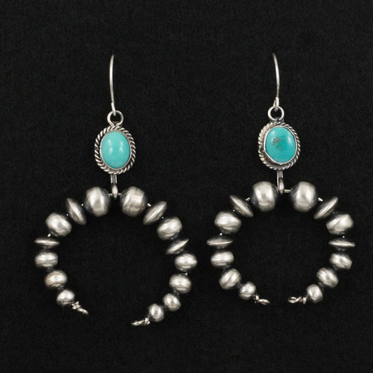 Rena Begay Turquoise & Sterling Silver Navajo Pearl Earrings