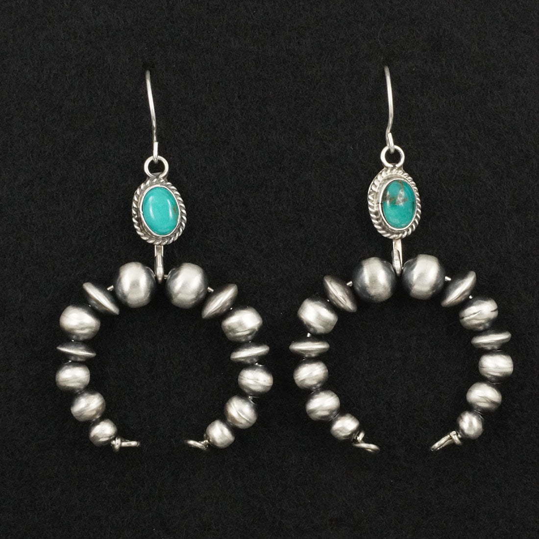 Rena Begay Turquoise & Sterling Silver Navajo Pearl Earrings