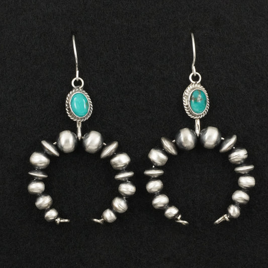 Rena Begay Turquoise & Sterling Silver Navajo Pearl Earrings