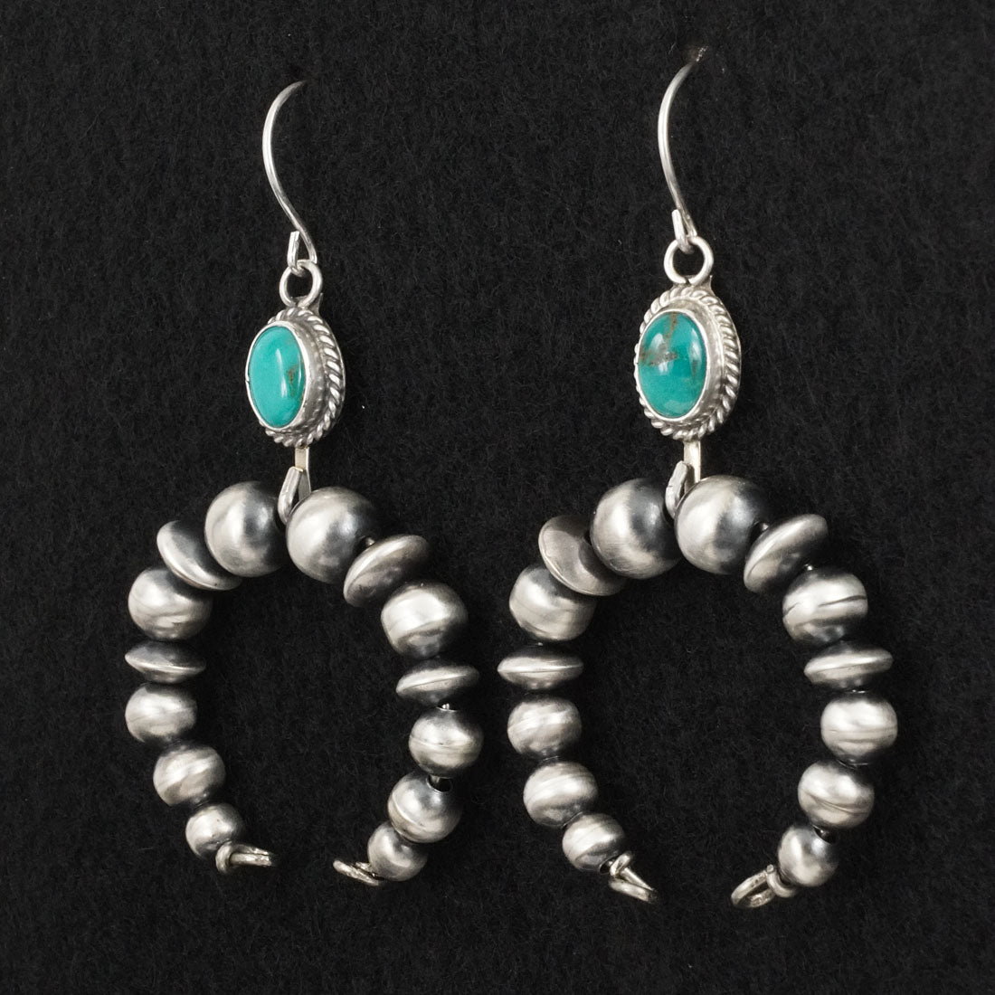 Rena Begay Turquoise & Sterling Silver Navajo Pearl Earrings
