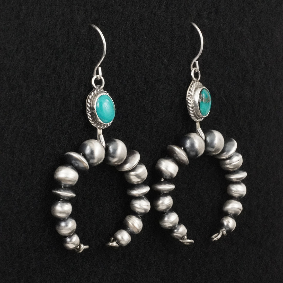 Rena Begay Turquoise & Sterling Silver Navajo Pearl Earrings