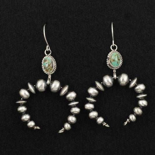 Rena Begay Turquoise & Sterling Silver Navajo Pearl Earrings