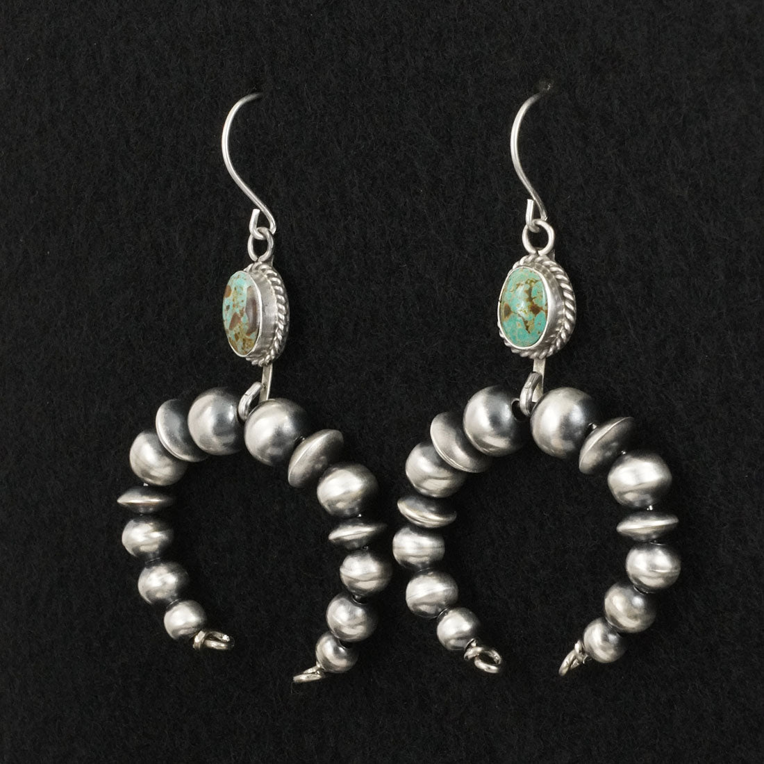 Rena Begay Turquoise & Sterling Silver Navajo Pearl Earrings